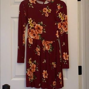 Forever 21 Burgundy Floral Dress